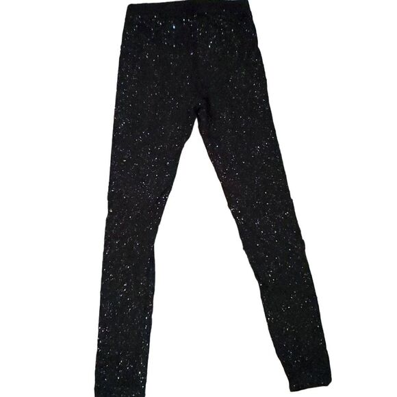 Cat & Jack Girls Size 10/12 Black Glitter Leggings - Picture 2 of 4